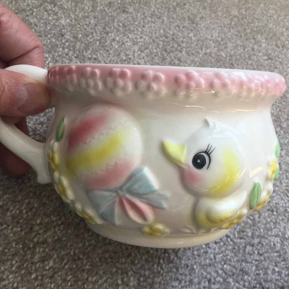 Vintage RELPO Adorable Duck & Bear Baby Nursery Decor or Container or Planter